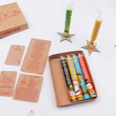 Papá noel giratorio + Kit Velitas x6 + Mini Arbol Magico