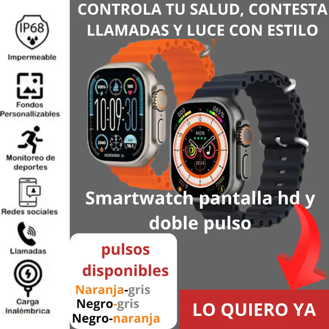 SMARTWATCH T10 ULTRA 2 DOBLE PULSO