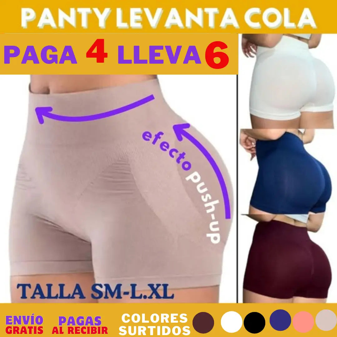 CURVALY Paga 4 lleva 6 pantys realce natural