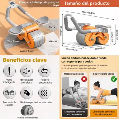 AUTOMATIC PRO™ Rueda + bandas - Entrenamiento completo sin gimnasio