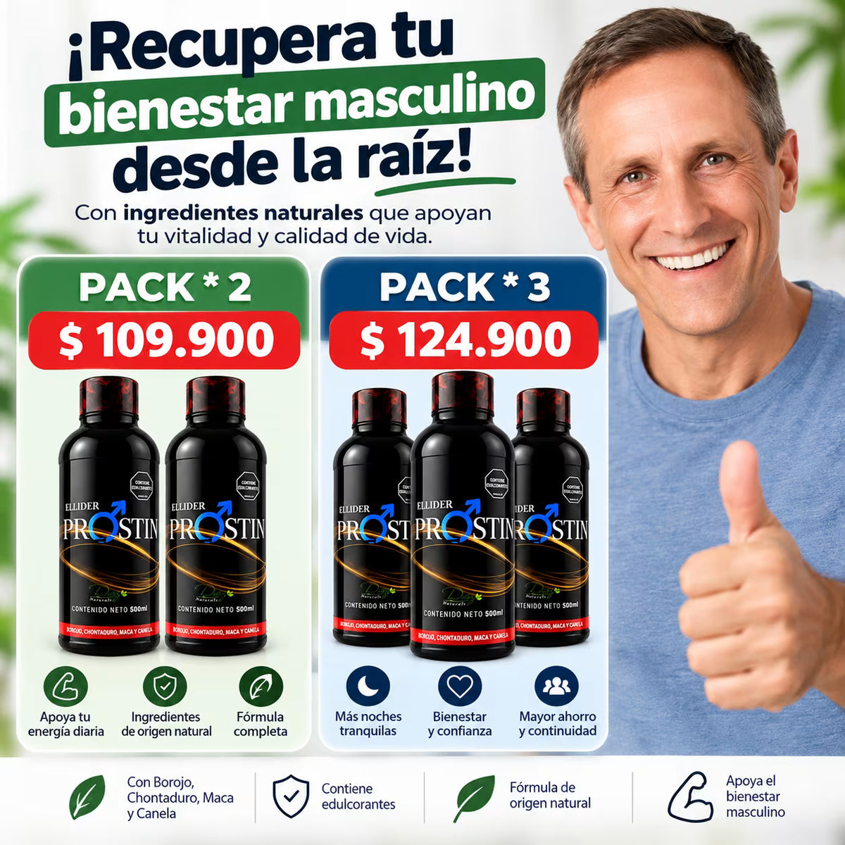 PROSTIN™ Bienestar prostático y seguridad masculina diaria