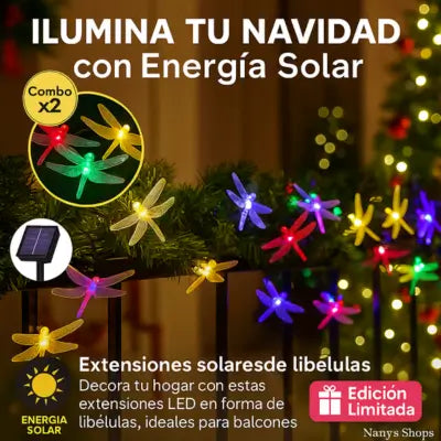 Combo * 2 luces de  Libélulas navideñas Solares
