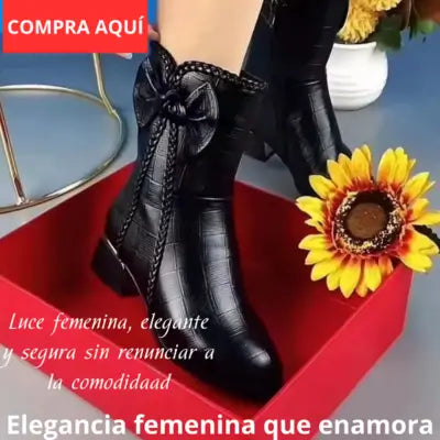 Terc-Botas de cuero terciopelo dama