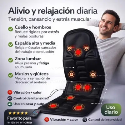 COMFORTMASS™ Asiento masajeador para trabajo, casa o auto