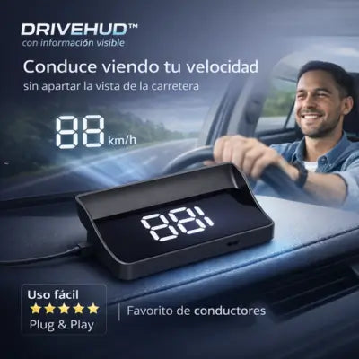 DRIVEHUD™ conduce con información visible — velocímetro proyector digital para carro
