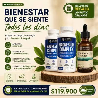 COMBO 2 Magnesium complex +  GRATIS  drenaje linfático