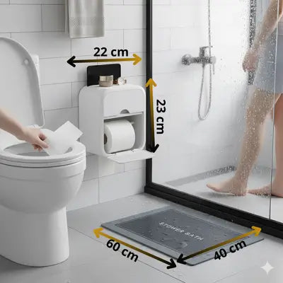 HomeCare™® Combo para un baño Seco, Seguro y Siempre Organizado