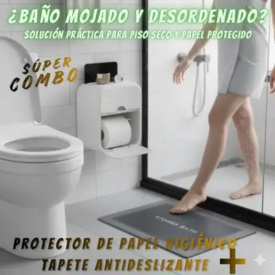 HomeCare™® Combo para un baño Seco, Seguro y Siempre Organizado