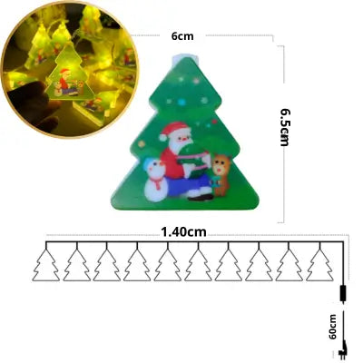 COMBO 3 EN 1 ARBOL SOLAR + PAPÁ NOEL + GUIRNALDA LED