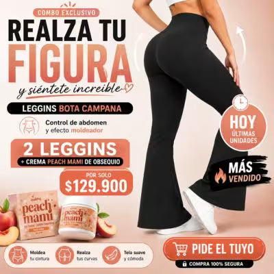 DUO Leggins bota campana + OBSEQUIO crema reafirmante