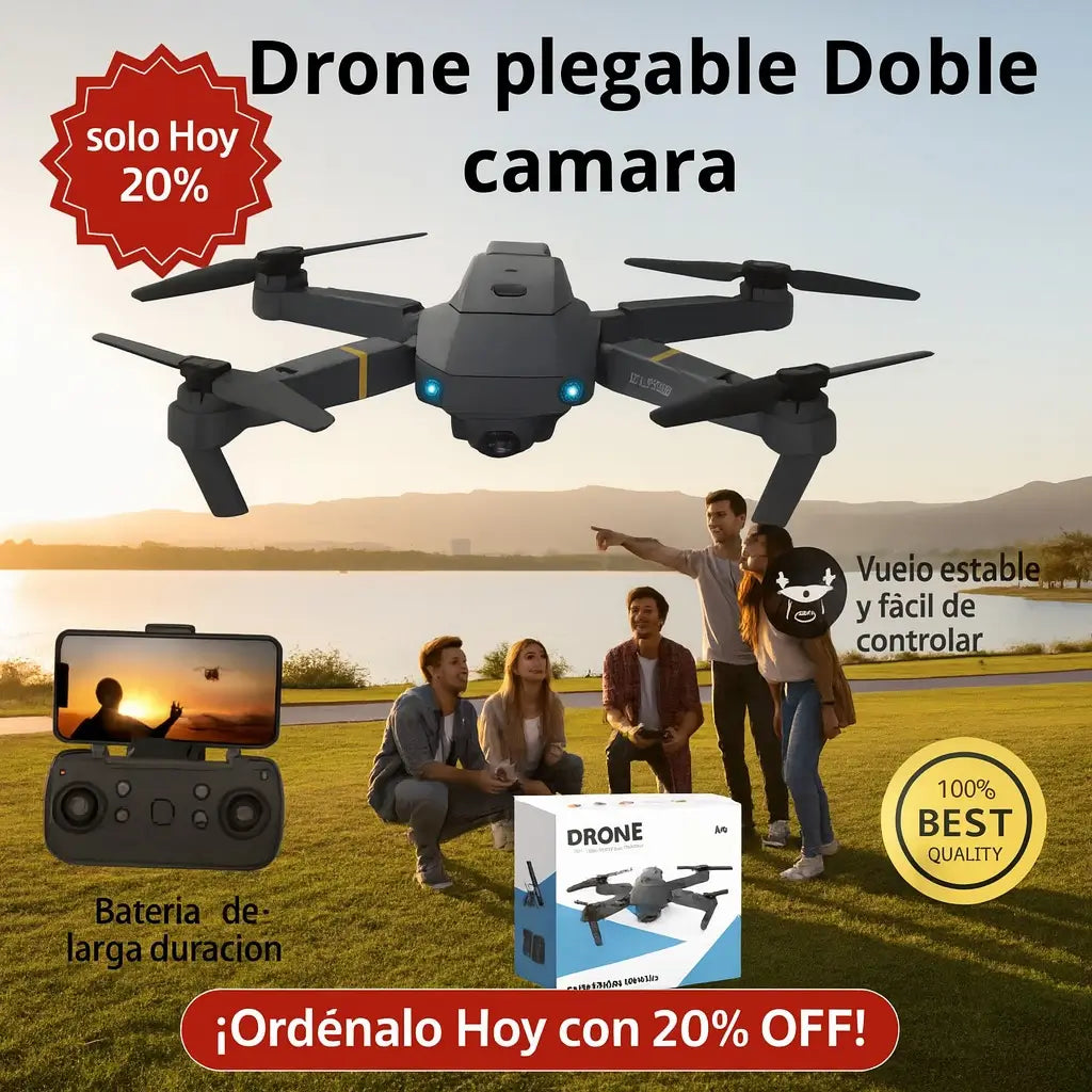 DRONE PRO MAX 2 CAMARAS Y 1 BATERIA  Captura tu mundo desde el cielo