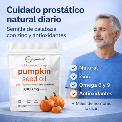 PROSTAVITAL™ Bienestar prostático cápsulas de semilla de calabaza