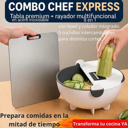 Combo Chef Express – Tabla Premium + Rayador Multifuncional